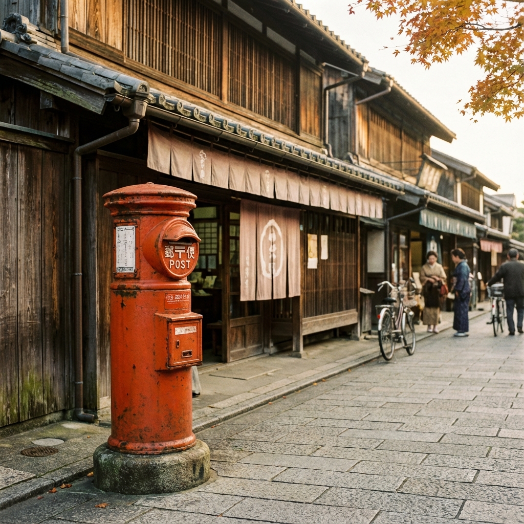 赤い丸型ポスト